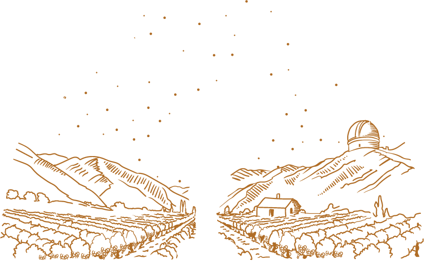 Ilustración del Valle del Limarí con observatorio